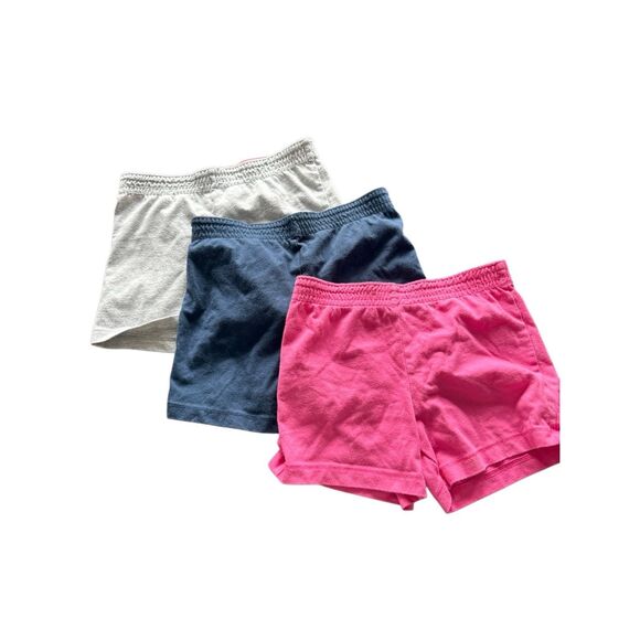 Wonder Nation Girls sz 6/6x shorts lot of 3 fold over cotton pull on elastic - Picture 3 of 6